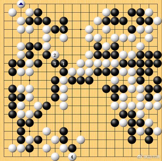 实战白棋又在下方造劫，黑棋冷冷一团，令人拍手叫绝，原来一切尽在黑棋掌控。