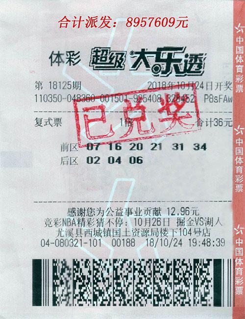 中奖彩票