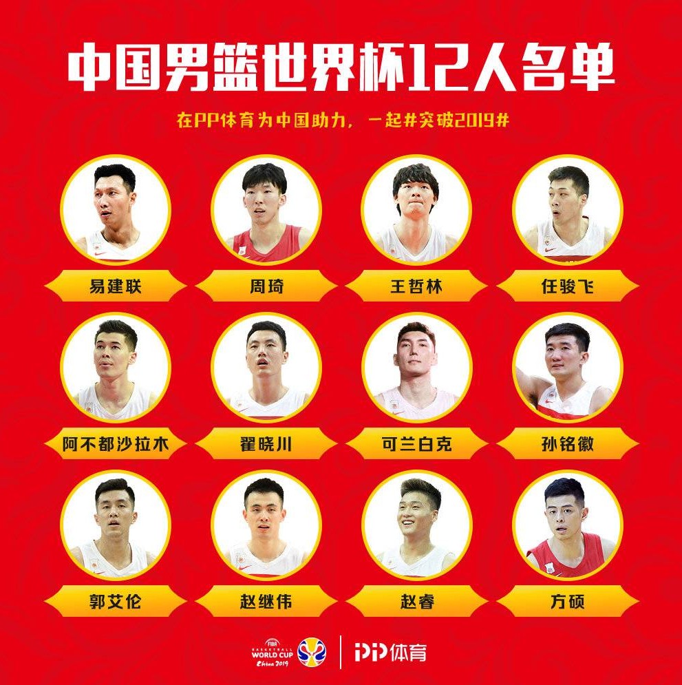 中国男篮大名单