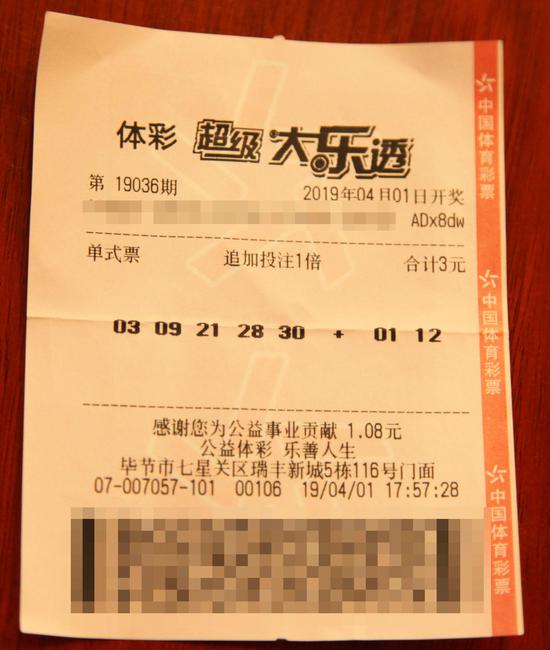 中奖彩票