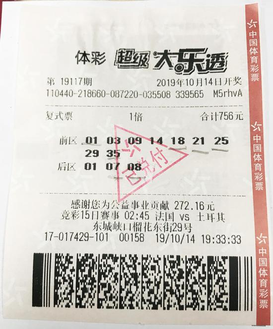 中奖彩票