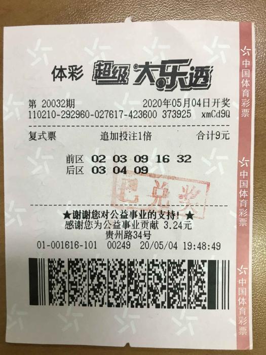 中奖彩票