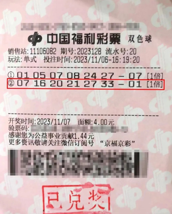 老彩民4元机选擒福彩783万 彩友闻讯到中奖彩站贺喜