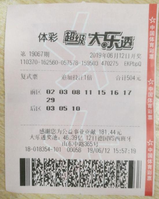 中奖彩票