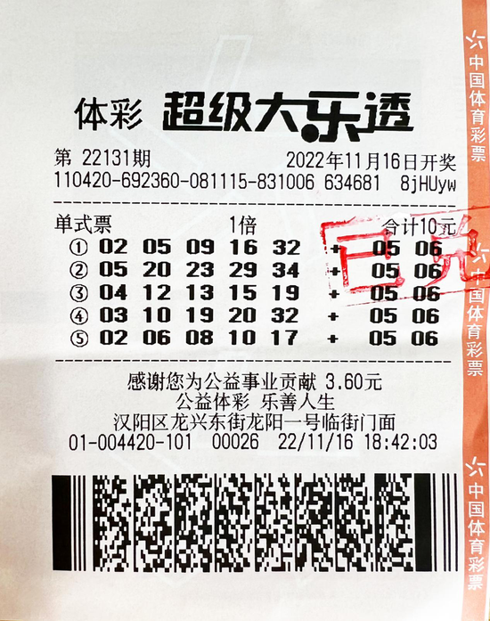 中奖彩票