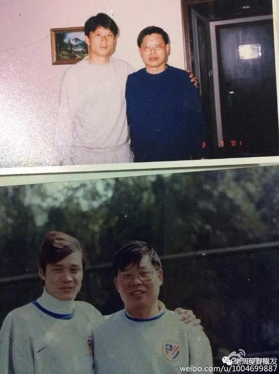 张德发和申花老队员吴兵、范志毅的合影(图片来自张德发微博)