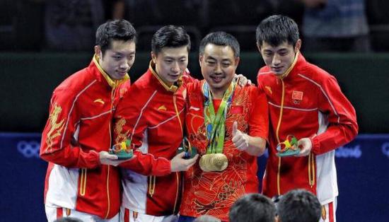 刘国梁和爱徒包揽里约奥运全部乒乓金牌。