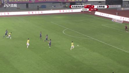 第87分钟，青岛黄海青港队克莱奥利用个人能力低射破门，场上比分2：8。