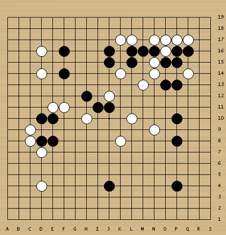 白2凌空一吊，黑棋如在下边跟着应，局面落后。