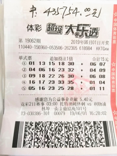 中奖彩票