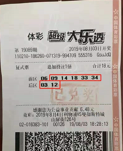 中奖彩票