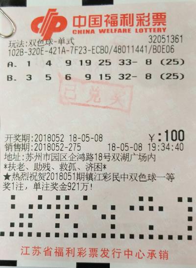 中奖奖票
