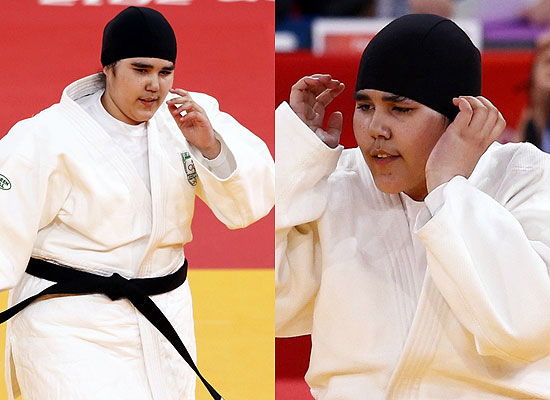 奥运会柔道赛场上的沙特女运动员