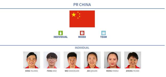 中国队阵容