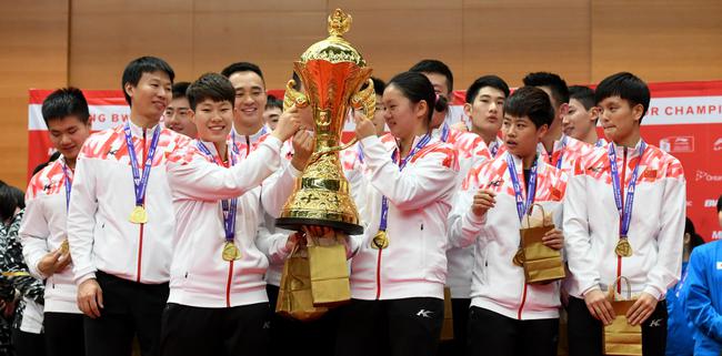 羽球世青赛中国决赛3-1韩国 实现团体5连冠壮举