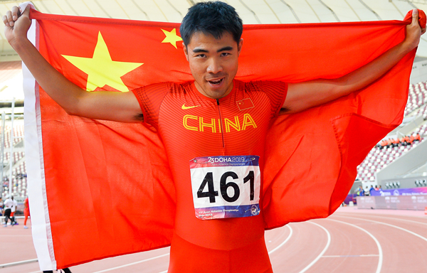 谢文骏打破了刘翔8年前创造的亚锦赛赛会纪录 新华社图