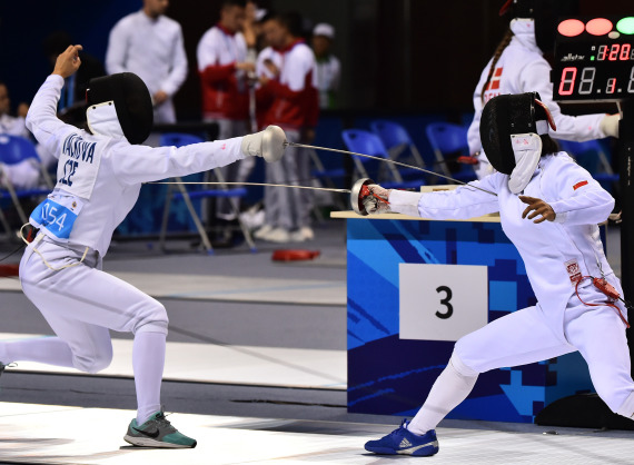 军运会空军五项击剑项目 中国队获女子个人第一