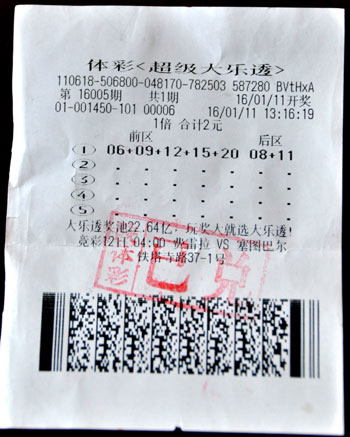 2元机选中大乐透692万 得主不知中奖险扔彩票