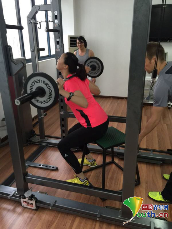 训练中的惠若琪。本人供图