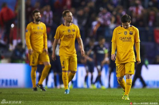巴萨在欧冠被马竞淘汰