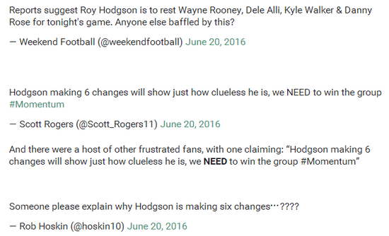 英格兰球迷纷纷发推特质疑批评