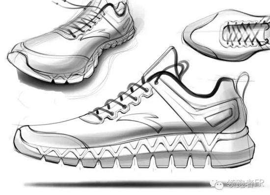 安踏智能跑鞋设计稿。