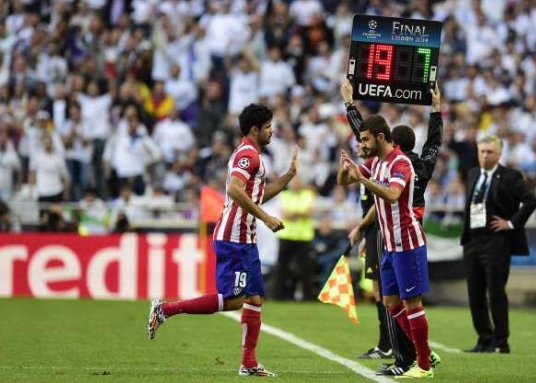 2014年欧冠决赛，科斯塔开场即被换下