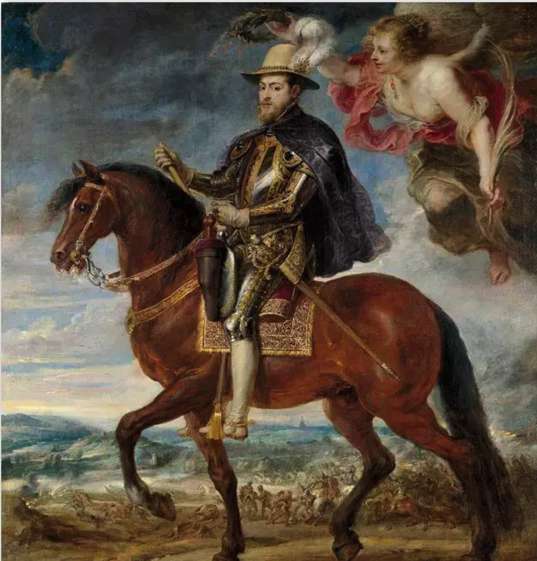 Peter Paul Rubens, Philip II on horseback,
 Oil on canvas, 1550-1551, 
193 x 111 cm, 
Madrid, Museo Nacional del Prado.