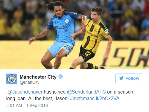 德纳耶尔离开曼城