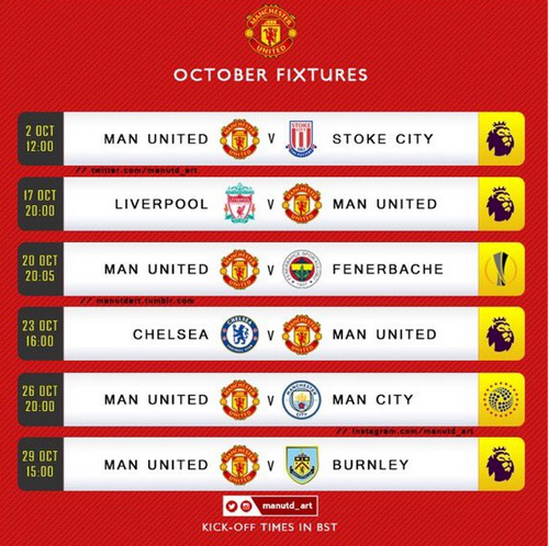 曼联十月份的艰难赛程才刚刚开始