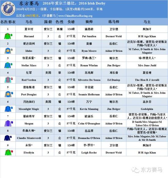 表/花和尚,源/racingpost,香港赛马会