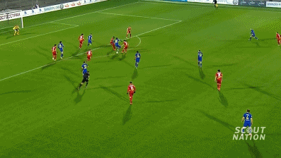 脚后跟与队友配合，完成助攻