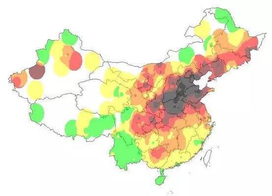 中国遭受大面积重度雾霾天气影响