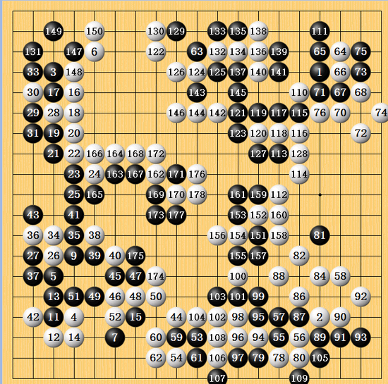 大师执白中盘胜