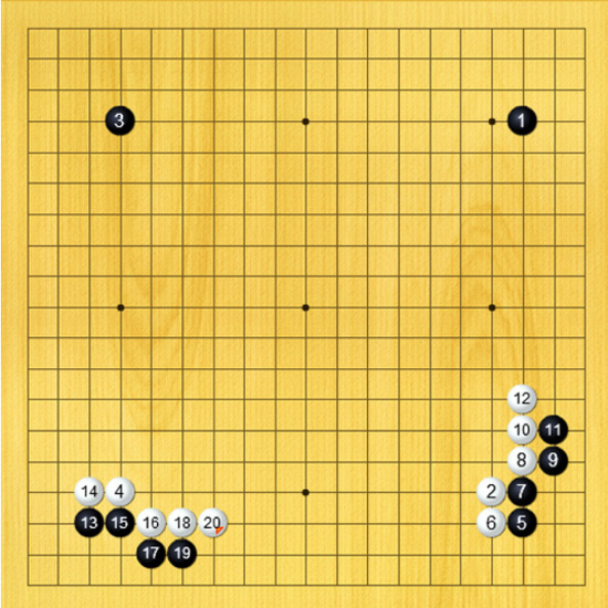 黑棋序盘就直接打入三.3