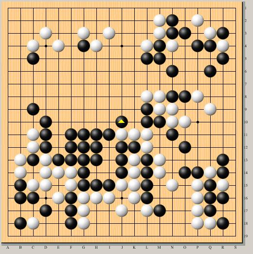 棋局结束时的局面,Master执黑VS井山裕太