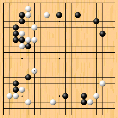 AlphaGo（白） 朴廷桓（黑）