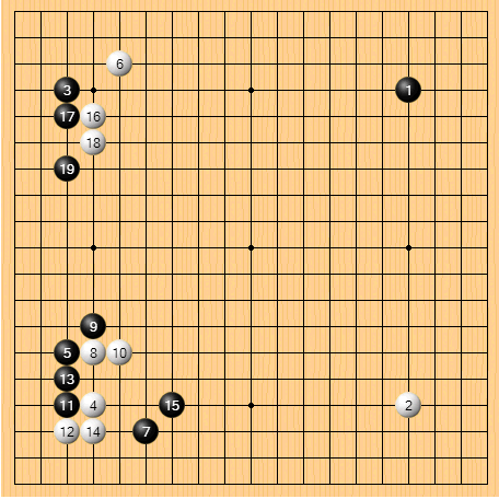 AlphaGo（白） 常昊（黑）