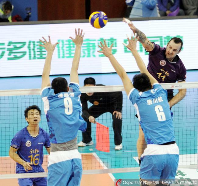 统计:上海男排多点开花 八一自由人防守出彩_