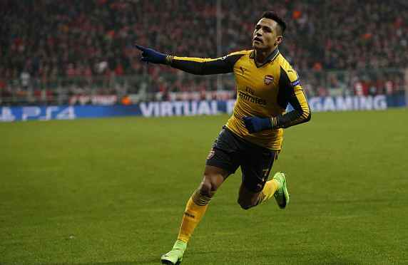 欧冠-罗本进球桑切斯扳平 拜仁半场1-1阿森纳_