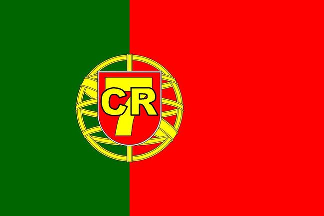 网友把C罗P到葡萄牙的国旗上