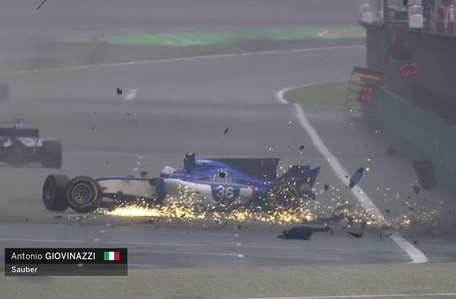 F1中国站乔韦纳奇撞车