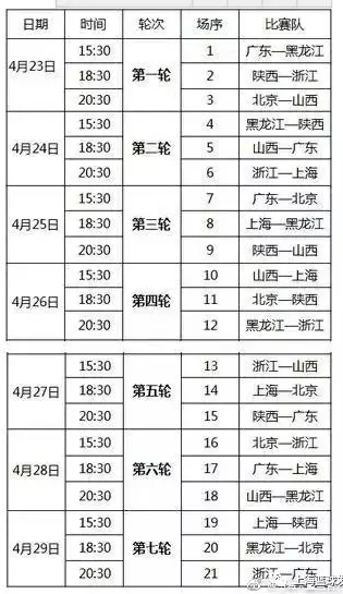 上海队全运赛程