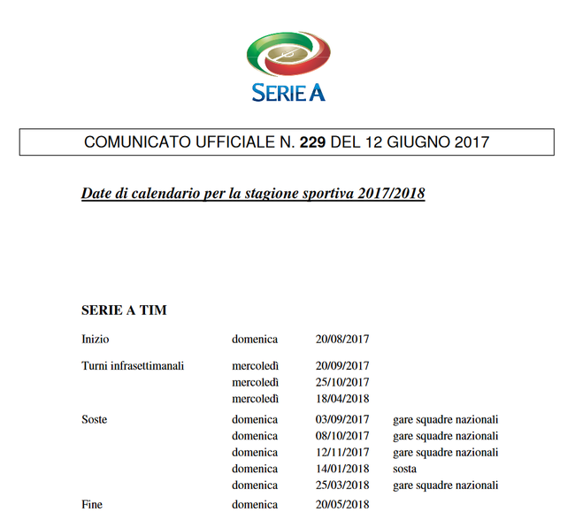 意甲官网公布的赛程信息