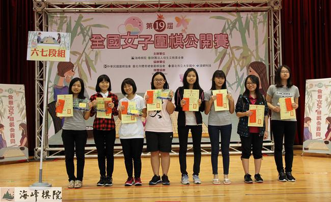 第19届全国女子围棋公开赛 6-7段组前八名优胜者