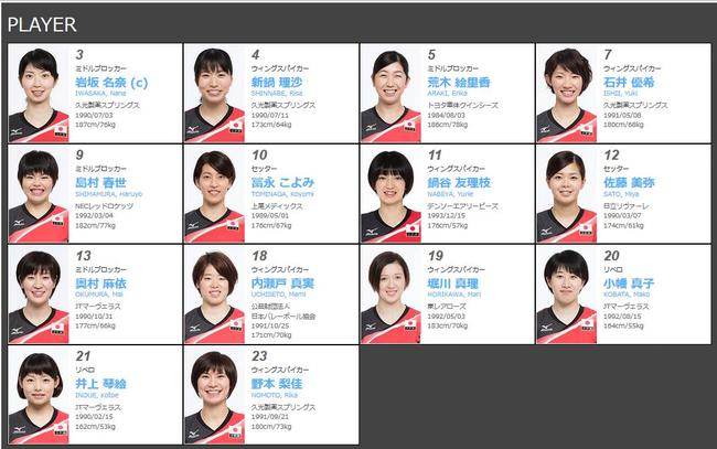 日本女排大冠军杯14人