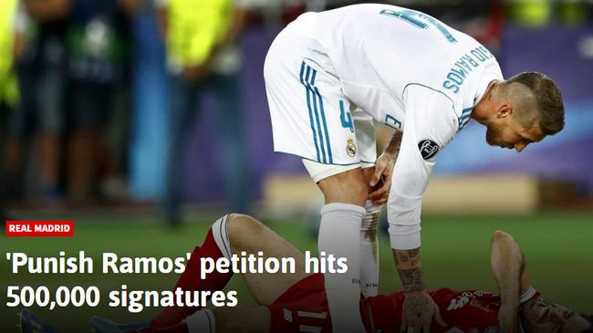 超过50万人请求处罚拉莫斯