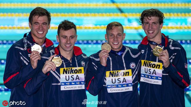 游泳世锦赛男子4x100米自由泳接力 美国夺冠