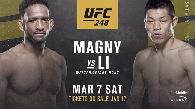 李景亮将在UFC248中对阵尼尔-马格尼