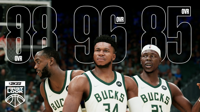 雄鹿全隊NBA2k22能力值:字母哥96 米德爾頓88